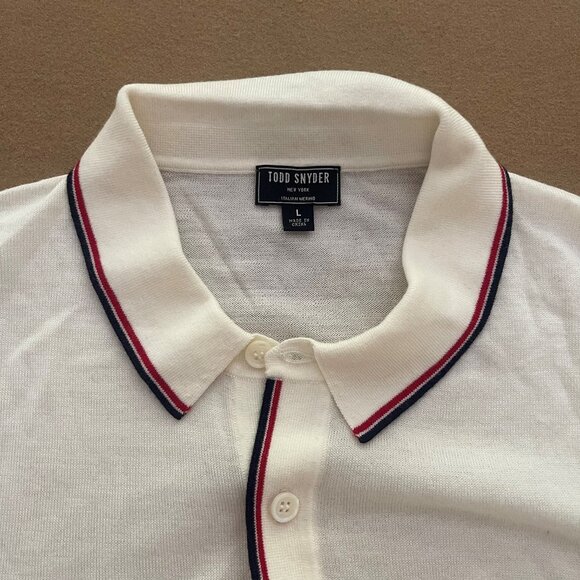 2 Pack of TODD SNYDER shirts SIZE LARGE Navy Blue & White - Picture 3 of 4